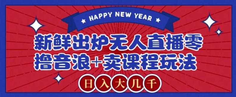 2024最新无人直播零撸音浪+卖课程玩法，日入大几千不是梦【揭秘】-heixxmi