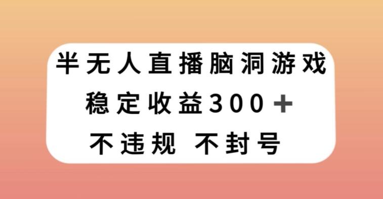 半无人直播脑洞小游戏，每天收入300+，保姆式教学小白轻松上手【揭秘】-heixxmi