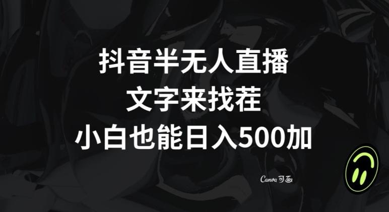 抖音半无人直播，文字来找茬小游戏，每天收益500+【揭秘】-heixxmi