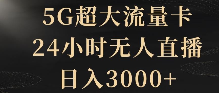 5G超大流量卡，24小时无人直播，日入3000+【揭秘】-heixxmi