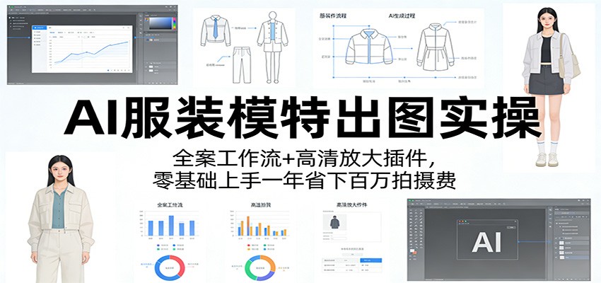 AI服装模特出图实操：全案工作流+ 高清放大插件，零基础上手一年省下百万拍摄费-heixxmi