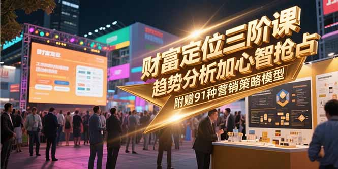 财富定位三阶课，趋势分析加心智抢占，附赠91种营销策略模型-heixxmi