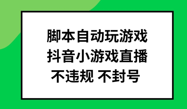 脚本自动玩游戏，抖音小游戏直播，不违规不封号可批量做【揭秘】-heixxmi