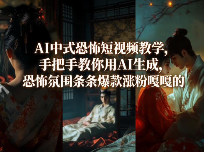 AI中式恐怖短视频教学，手把手教你用AI生成，恐怖氛围条条爆款涨粉嘎嘎的-heixxmi