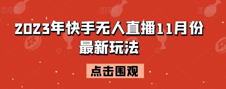 2023年快手无人直播11月份最新玩法-heixxmi