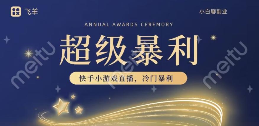 快手官方暴利冷门小游戏无人直播，小白一台电脑即可操作，轻松月入10w+-heixxmi