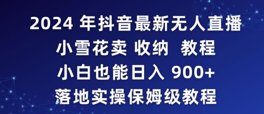2024年抖音最新无人直播小雪花卖收纳教程，小白也能日入900+落地实操保姆级教程【揭秘】-heixxmi