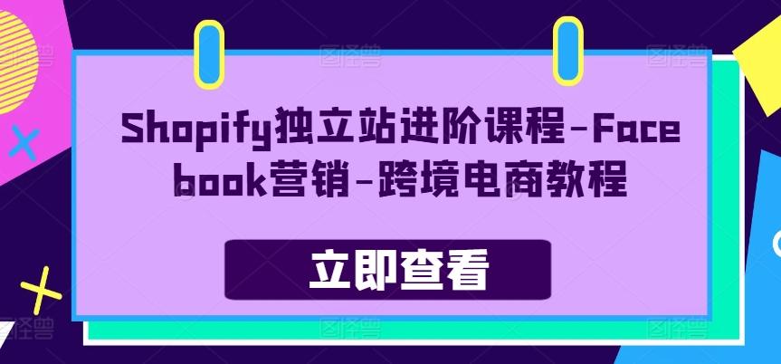 Shopify独立站进阶课程-Facebook营销-跨境电商教程-heixxmi