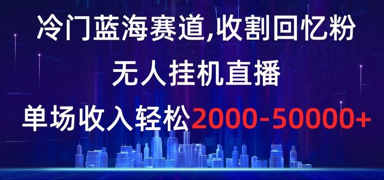 冷门蓝海赛道，收割回忆粉，无人挂机直播，单场收入轻松2000-5w+【揭秘】-heixxmi