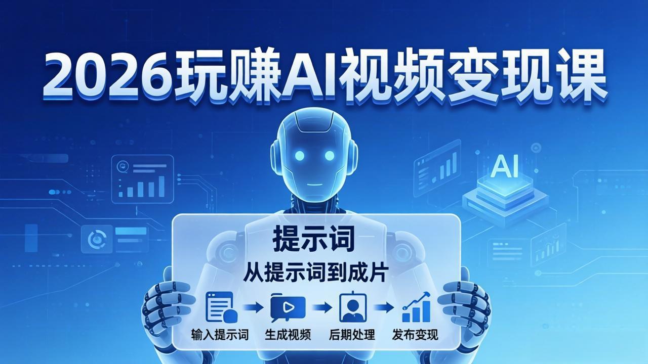 2026玩赚AI视频变现课：掌握 AI 视频全流程技能，从提示词到成片高效产出-heixxmi