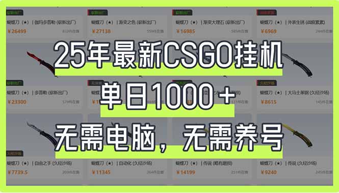 25年最新CSGO挂机系统，单日1000+，无需电脑，无需养号，0基础可上手-heixxmi