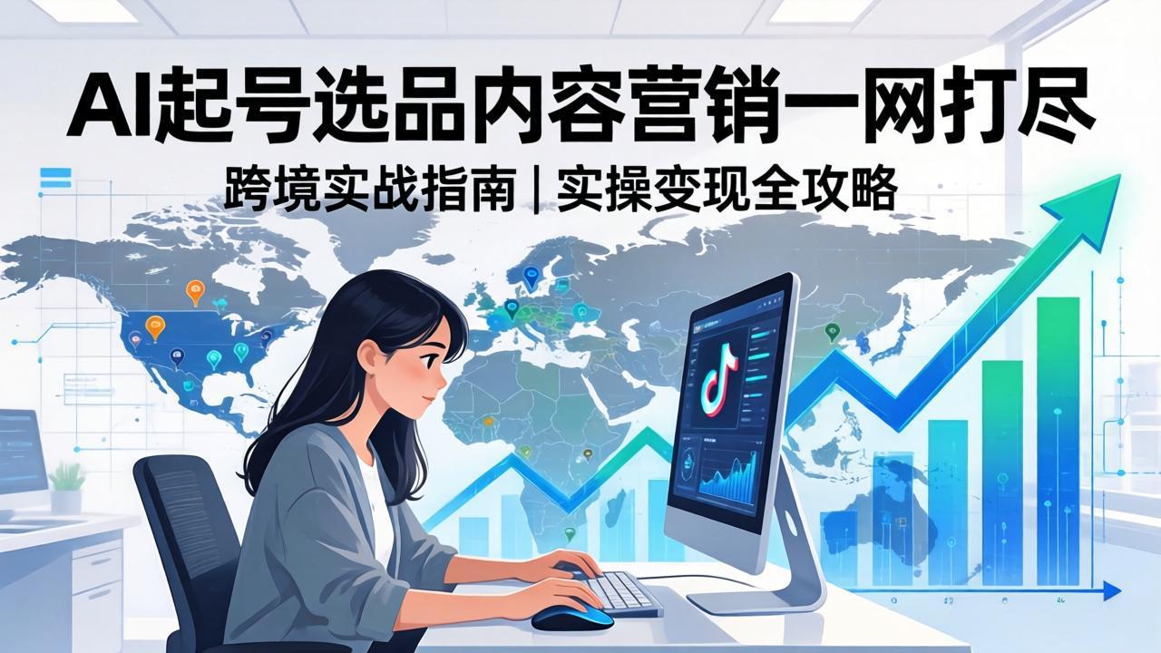 2026 TikTok 跨境AI实操：从零基础到变现全流程，AI起号选品内容营销一网打尽-heixxmi