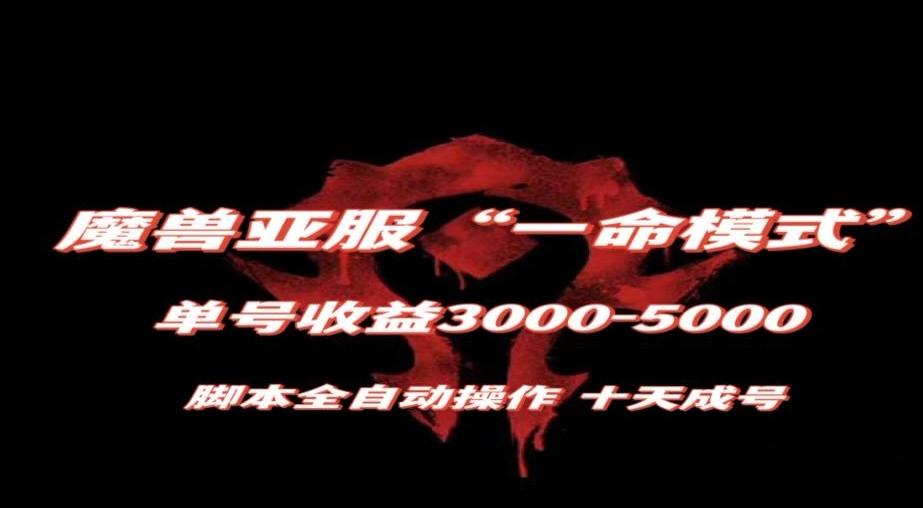 魔兽亚服一命模式，10天成号-单号3千-5千，脚本全自动操作，保姆级教学【揭秘】-heixxmi