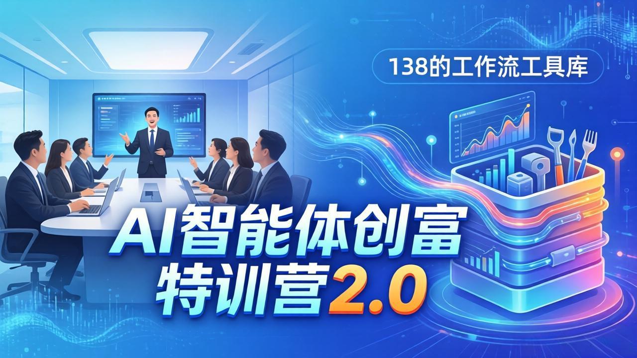 AI智能体创富训练营2.0：3天闭门直播+视频课+工具库，从0到1搭建智能体附138个工作流-heixxmi