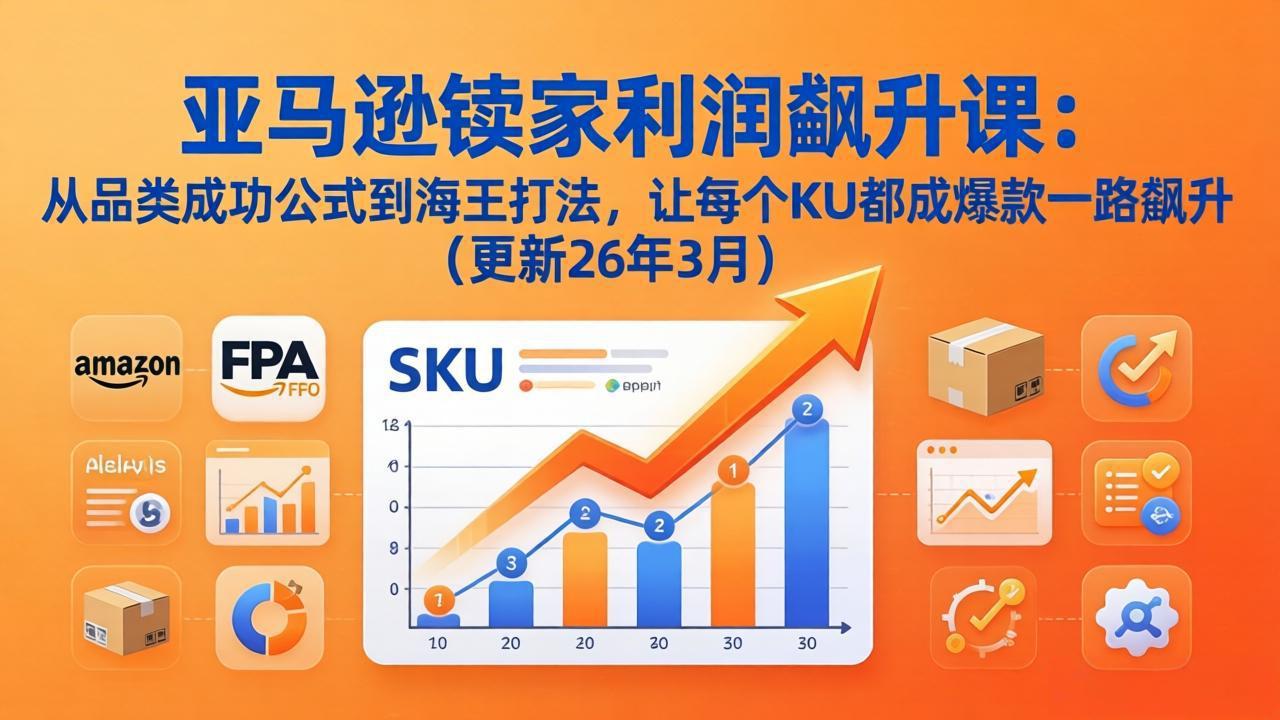 亚马逊卖家利润飙升课：从品类成功公式到海王打法，让每个SKU都成爆款一路飙升(更新26年3月-heixxmi