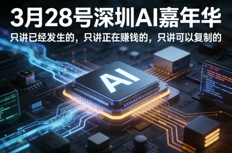 3月28号深圳AI嘉年华，只讲已经发生的，只讲正在賺钱的，只讲可以复制的-heixxmi