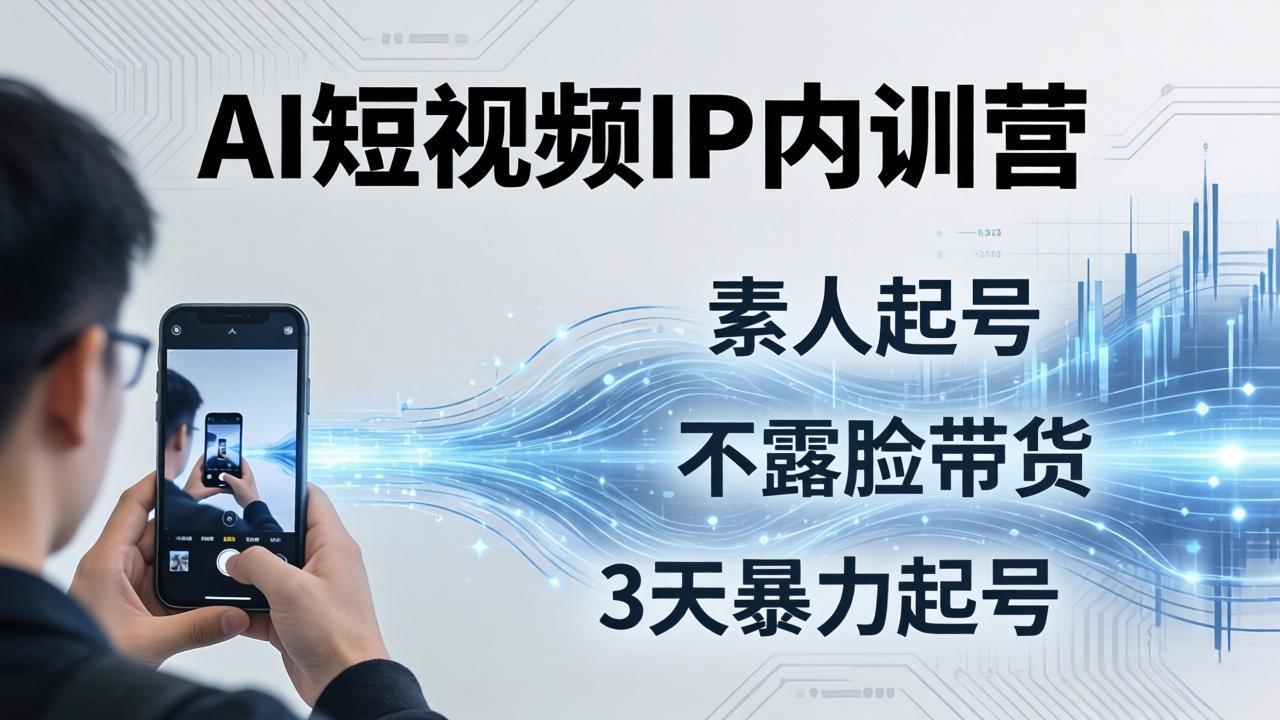2026AI短视频IP内训营：从素人起号到不露脸带货，3天暴力起号全流程拆解-heixxmi