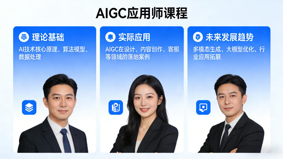 AIGC应用师课程，覆盖了AI技术的理论基础、实际应用、以及未来发展趋势-heixxmi