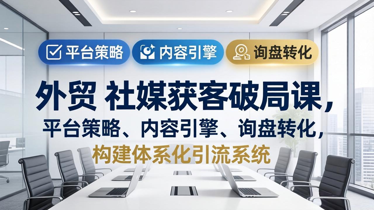 外贸 社媒获客破局课，平台策略、内容引擎、询盘转化，构建体系化引流系统(更新26年3月-heixxmi