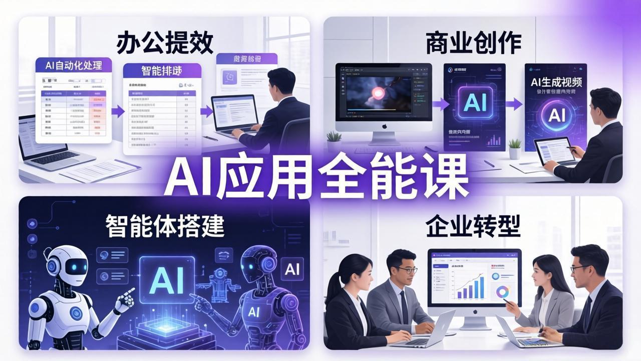 AIGC 应用全能课：办公提效、商业创作、智能体搭建、企业转型，一站式学会AI应用-heixxmi