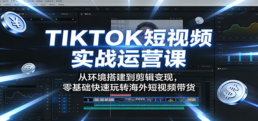 TIKTOK短视频实战运营课：从环境搭建到剪辑变现，零基础快速玩转海外短视频带货-heixxmi