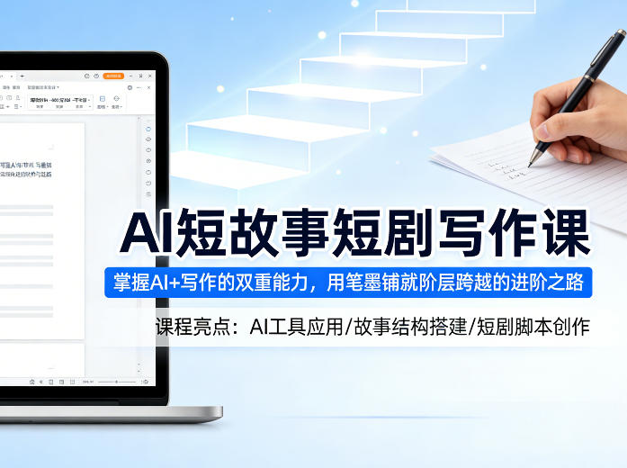 AI短故事短剧写作课，掌握AI+写作的双重能力，用笔墨铺就阶层跨越的进阶之路-heixxmi