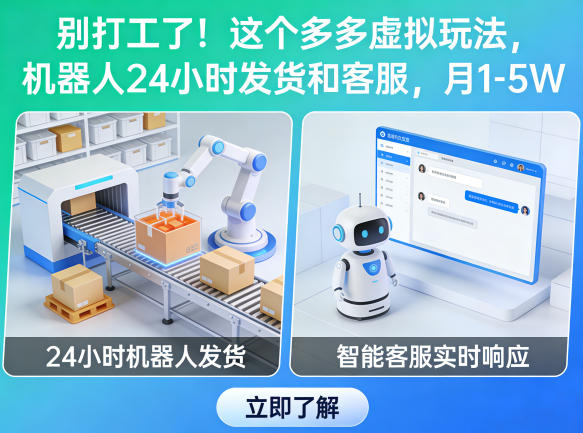 别打工了！这个多多虚拟玩法，机器人24小时发货和客服，月1-5W【揭秘】-heixxmi
