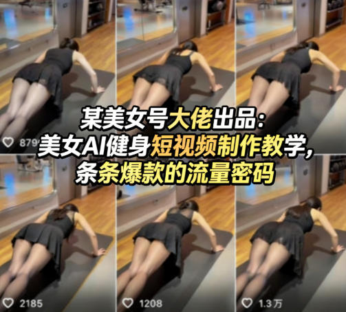 某美女号大佬出品：美女AI健身短视频制作教学，条条爆款的流量密码-heixxmi
