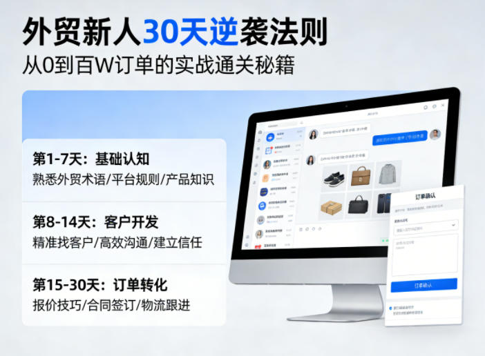 外贸新人30天逆袭法则，教你从0到百W订单的实战通关秘籍-heixxmi