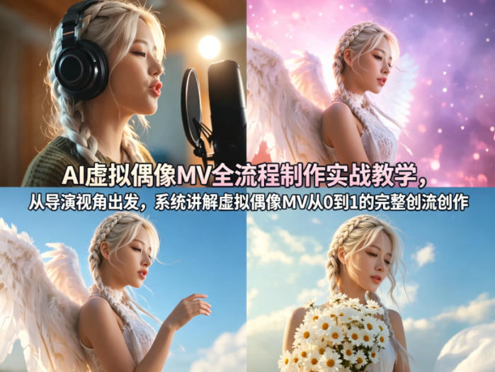 AI虚拟偶像MV全流程制作实战教学，从导演视角出发，系统讲解虚拟偶像MV从0到1的完整创作流程-heixxmi