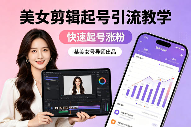 某美女号导师出品：美女剪辑起号引流教学，快速起号涨粉-heixxmi