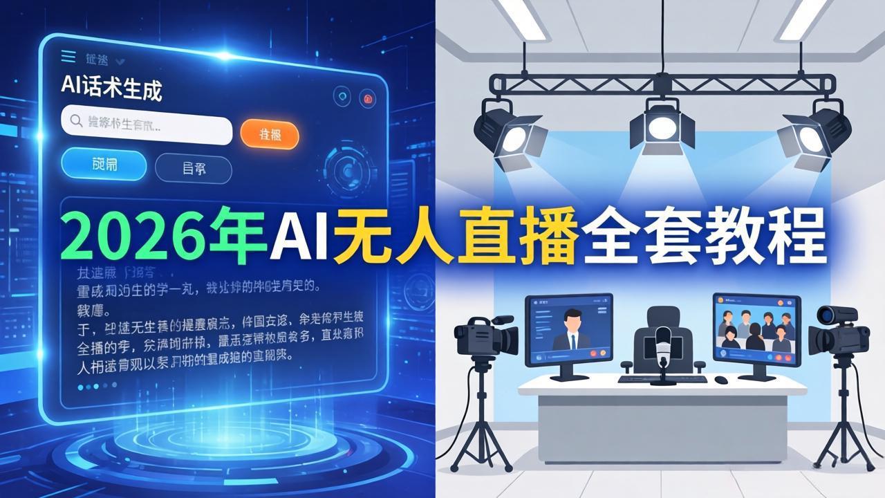 2026年AI无人直播全套教程：OBS安装+软件配置+直播间搭建+话术生成+一键开播实操-heixxmi