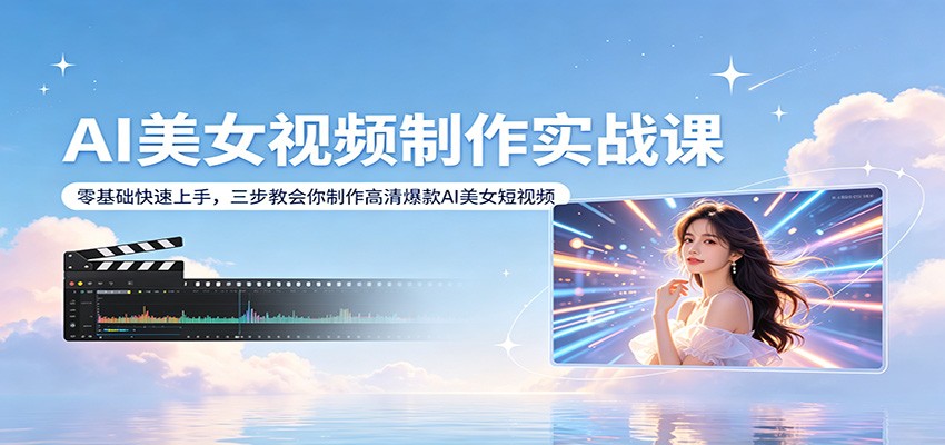 AI美女视频制作实战课：零基础快速上手，三步教会你制作高清爆款AI美女短视频-heixxmi