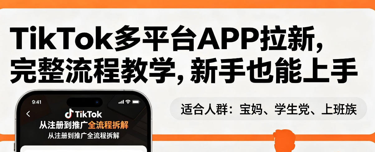 TikTok多平台APP拉新，完整流程教学，新手也能上手，轻松出海搞美金-heixxmi