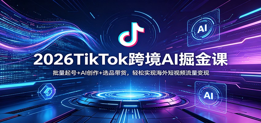 2026TikTok跨境AI掘金课：批量起号+AI创作+选品带货，轻松实现海外短视频流量变现-heixxmi