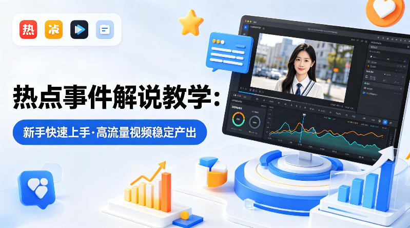 某大V的热点事件解说教学，新手也能快速上手，稳定产出高流量解说视频-heixxmi