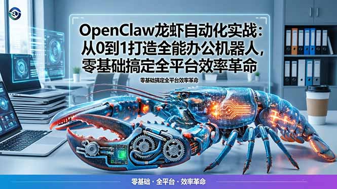 OpenClaw龙虾自动化实战：从0到1打造全能办公机器人，零基础搞定全平台效率革命-heixxmi