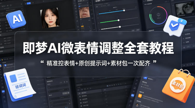 即梦AI微表情调整全套教程，精准控表情+原创提示词+素材包一次配齐-heixxmi