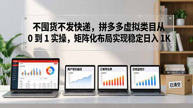 不囤货不发快递，拼多多虚拟类目从 0 到 1 实操，矩阵化布局实现稳定日入 1K-heixxmi