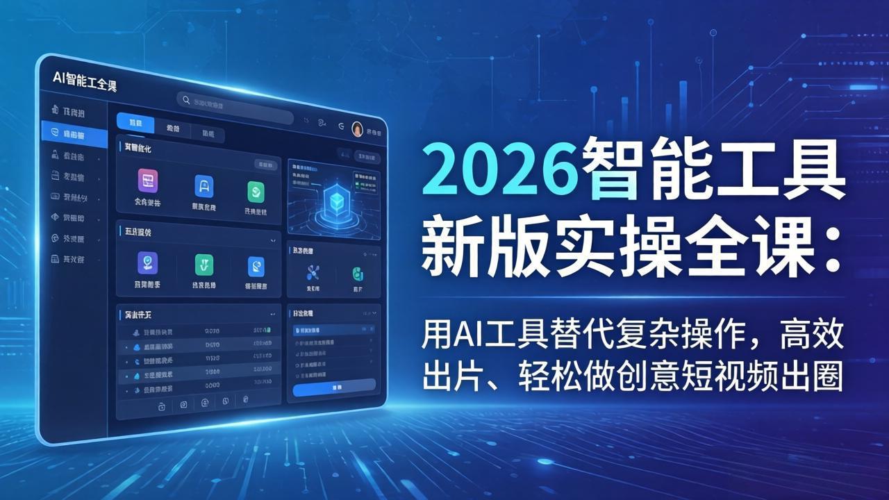 2026智能工具新版实操全课：用AI工具替代复杂操作，高效出片、轻松做创意短视频出圈-heixxmi