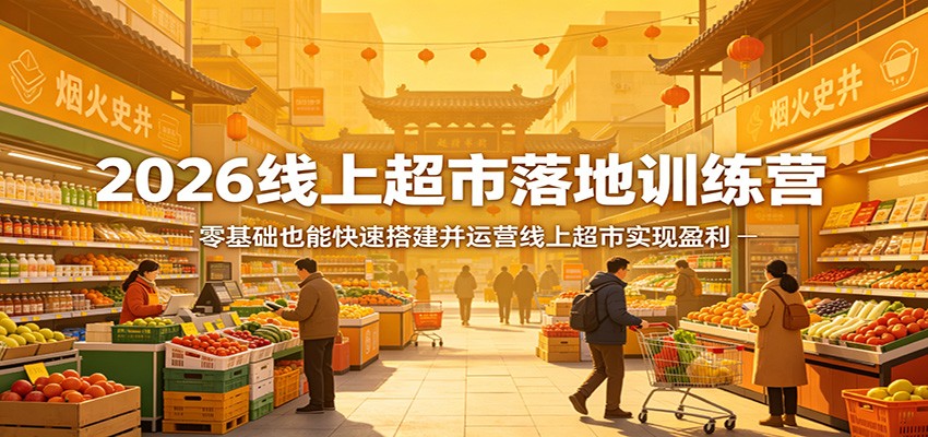 2026线上超市落地训练营，零基础也能快速搭建并运营线上超市实现盈利-heixxmi
