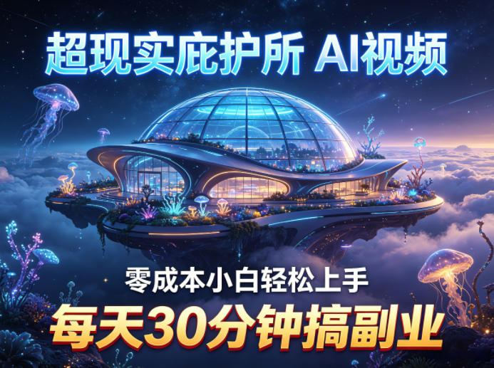 超现实庇护所AI视频项目拆解，零成本小白轻松上手，每天30分钟搞副业-heixxmi