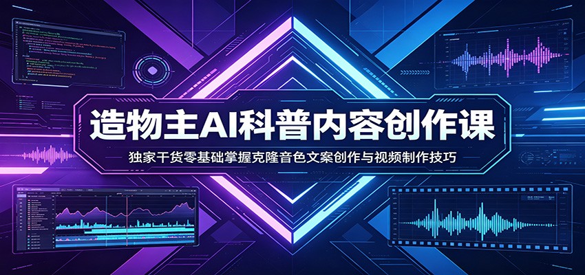 AI科普内容创作课：独家干货零基础掌握克隆音色文案创作与视频制作技巧-heixxmi