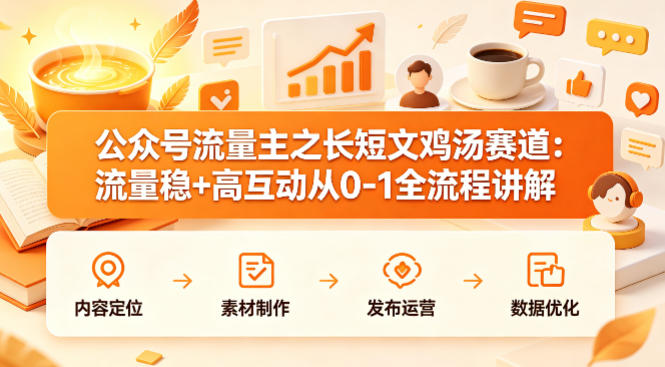 公众号流量主之长短文鸡汤赛道，流量稳+高互动，从0-1全流程讲解-heixxmi