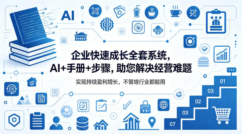 企业快速成长全套系统，AI+手册+步骤，助您解决经营难题，实现持续盈利增长，不管啥行业都能用-heixxmi