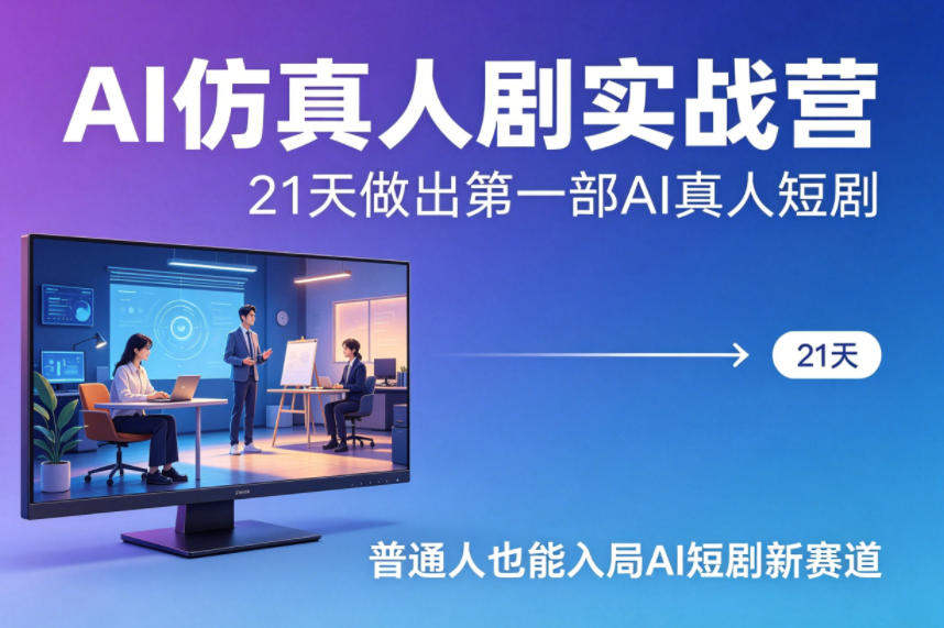 AI仿真人剧实战营，21天做出第一部AI真人短剧，普通人也能入局AI短剧新赛道(更新)-heixxmi