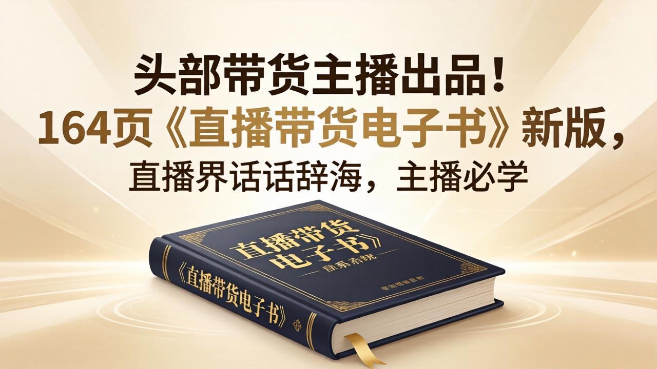 头部带货主播出品！164页《直播带货电子书》新版，直播界话术辞海，主播必学-heixxmi