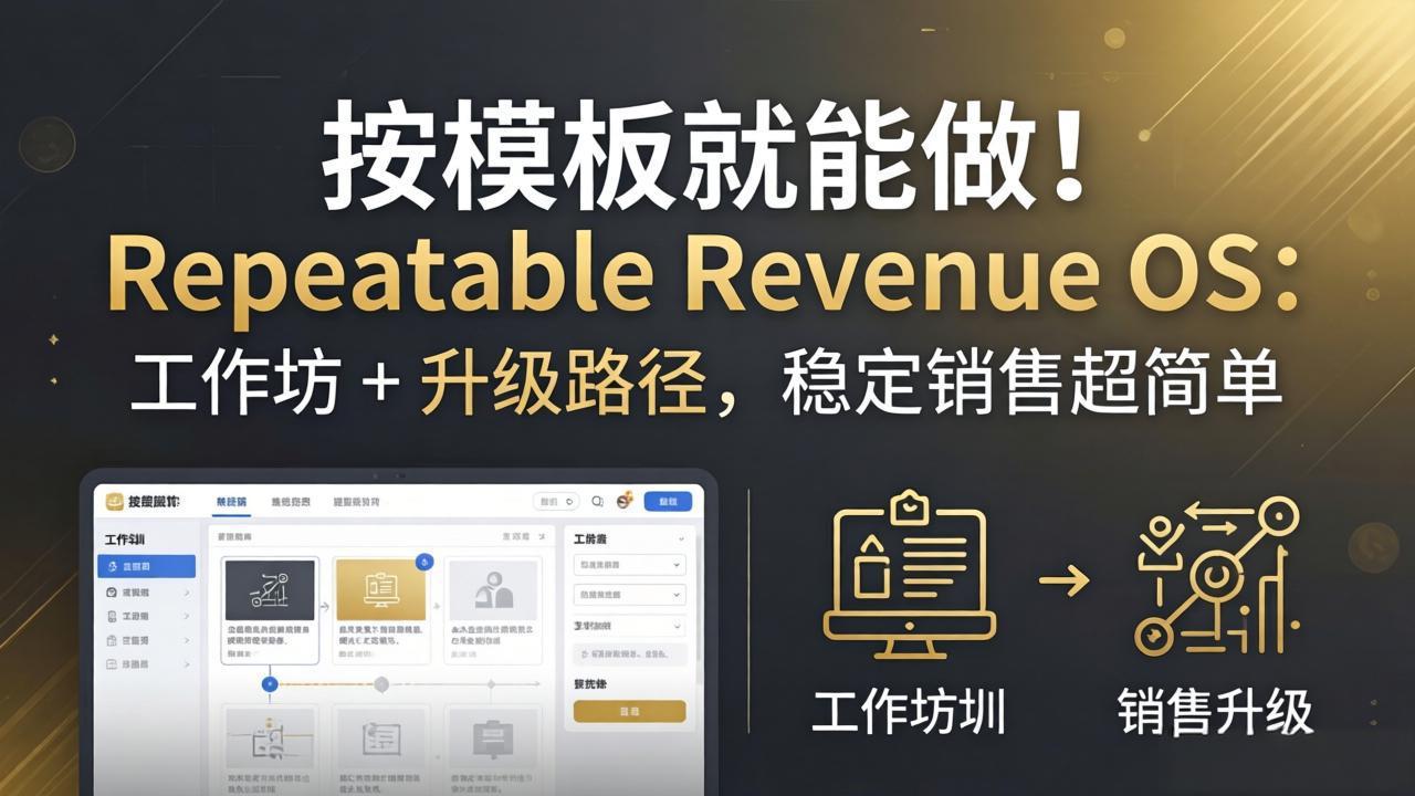 按模板就能做！Repeatable Revenue OS：工作坊 + 升级路径，稳定销售超简单-heixxmi