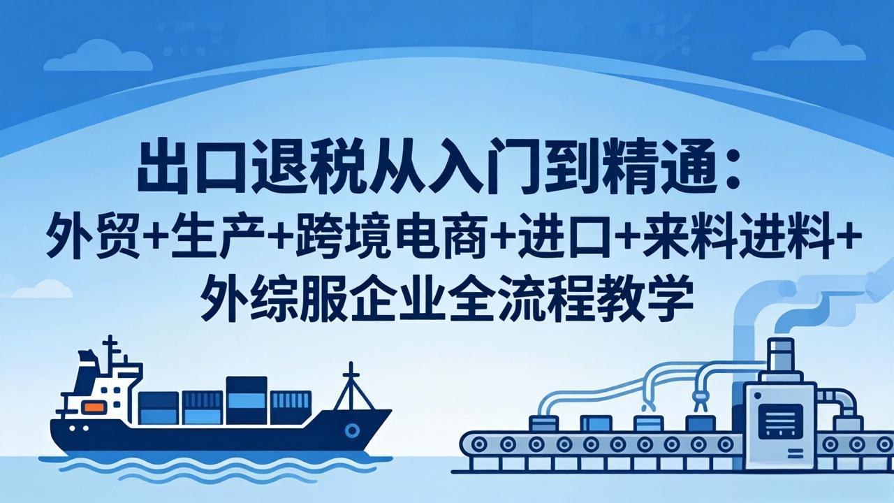 出口退税从入门到精通：外贸+生产+跨境电商+进口+来料进料+外综服企业全流程教学-heixxmi