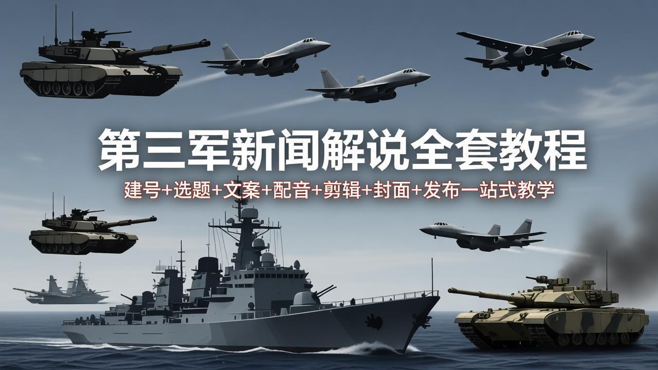 第三军迷新闻解说全套教程：建号+选题+文案+配音+剪辑+封面+发布一站式教学-heixxmi